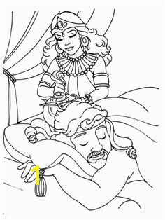 Delilah Cutting Samson s Hair coloring page from Samson category Select from printable crafts of