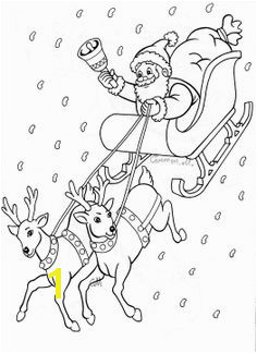 Santa Claus In Sleigh Coloring Page Santa Drawings