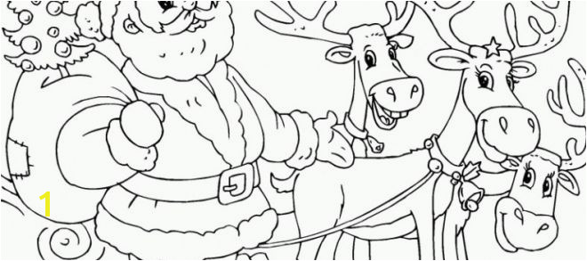 Santa Claus and Reindeer Coloring Pages