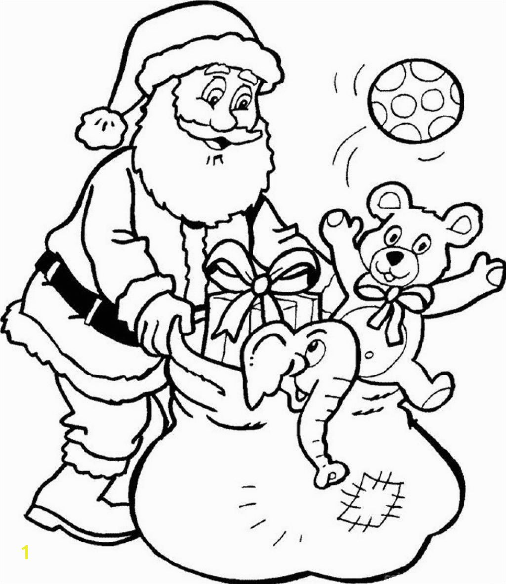 Santa Claus with Reindeer Coloring Pages Santa Claus and Presents Printable Coloring Pages Christmas