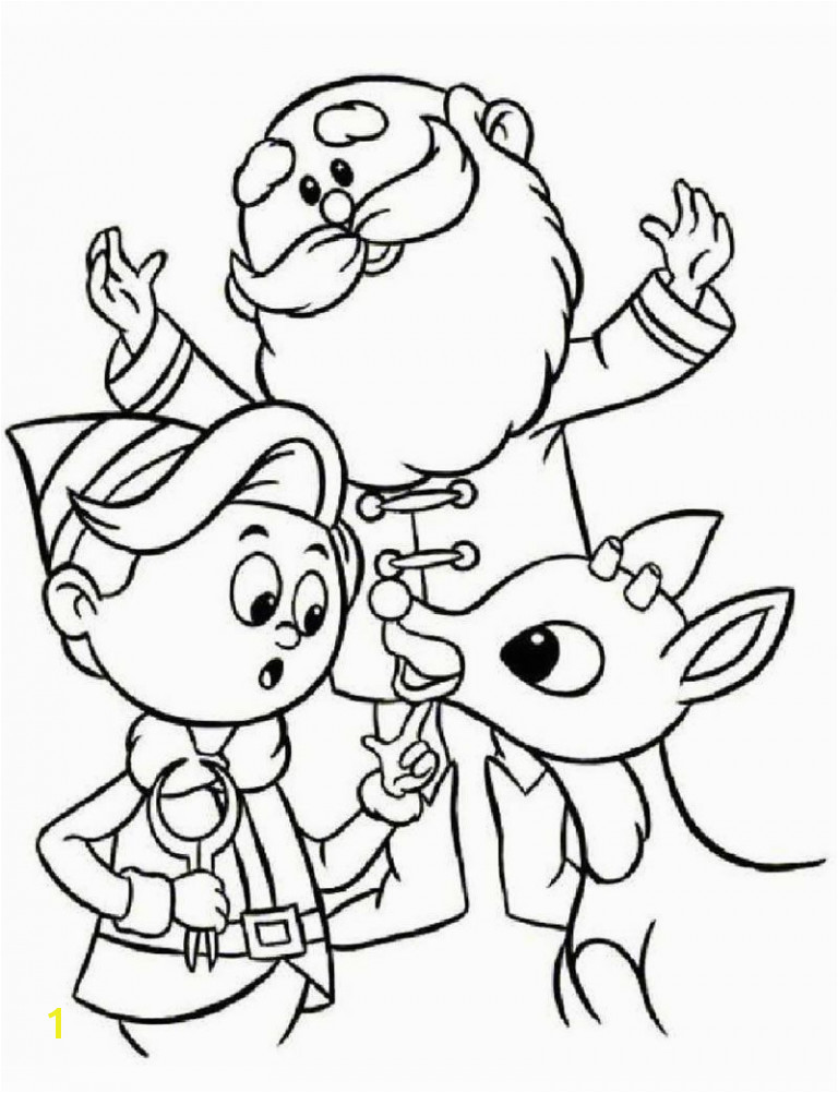 Santa Claus And Reindeer Coloring Pages SANTA S HELPERS coloring pages Rudolph Santa Claus and Hermey