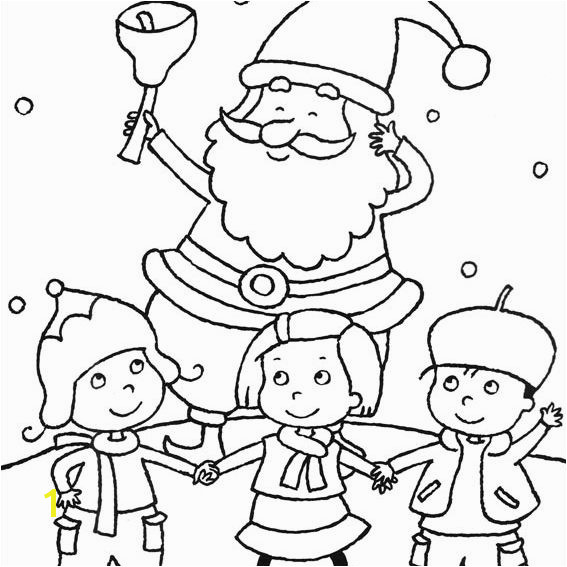 Coloring Book s Free Christmas Coloring Pages Santa Claus with children