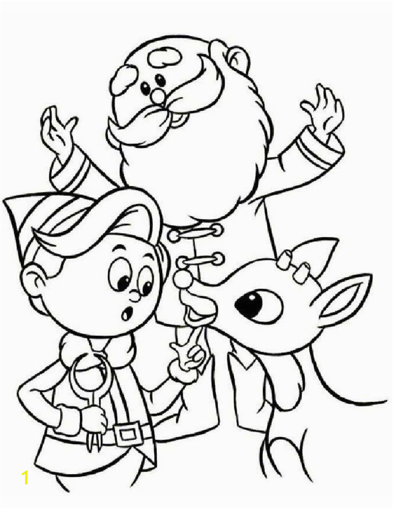 SANTA S HELPERS coloring pages Rudolph Santa Claus and Hermey