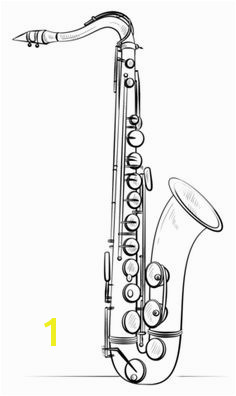 Saxophone coloring page from Music & Musical instruments category