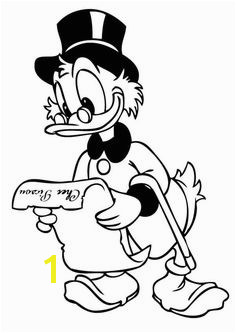 Scrooge Mcduck Scrooge Mcduck Reading a Letter Coloring Page