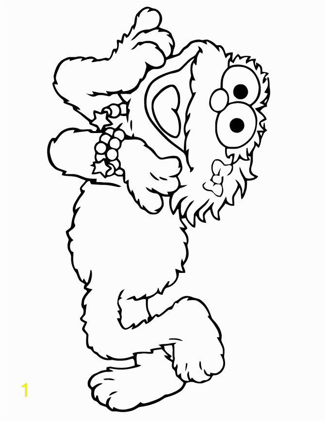 Sesame Street Coloring Pages Zoe Zoe Laying On Floor Coloring Page 670867