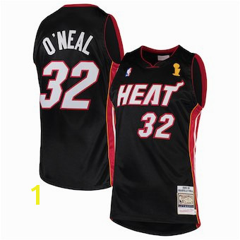 Men s Miami Heat Shaquille O Neal Mitchell & Ness Black 2005 06 Hardwood Classics