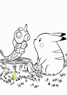 Pikachu And Caterpie Pokemon Coloring Page Pikachu Coloring Page Cartoon Coloring Pages Coloring Book