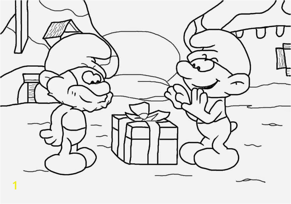 Big mushroom village t box surprise Papa and Jokey Smurf Smurfs coloring book for kids activities