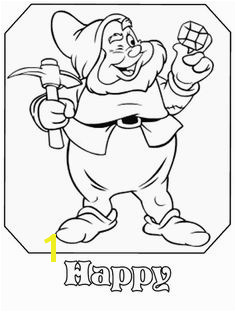 Happy Snow White and the Seven Dwarfs Disney Coloring Pages Free Coloring Pages