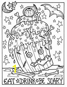 Halloween Cupcakes part 2 printables adult coloring fun for Halloween digital pages