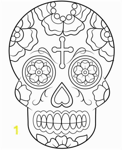 Calavera Sugar Skull coloring page from Sugar Skulls category Select from printable crafts of cartoons nature animals Bible and many more