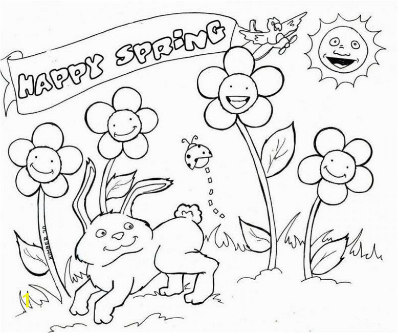 happy spring coloring pages