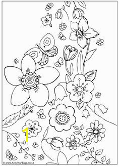 Spring Flowers Coloring Spring day cartoon coloring pages