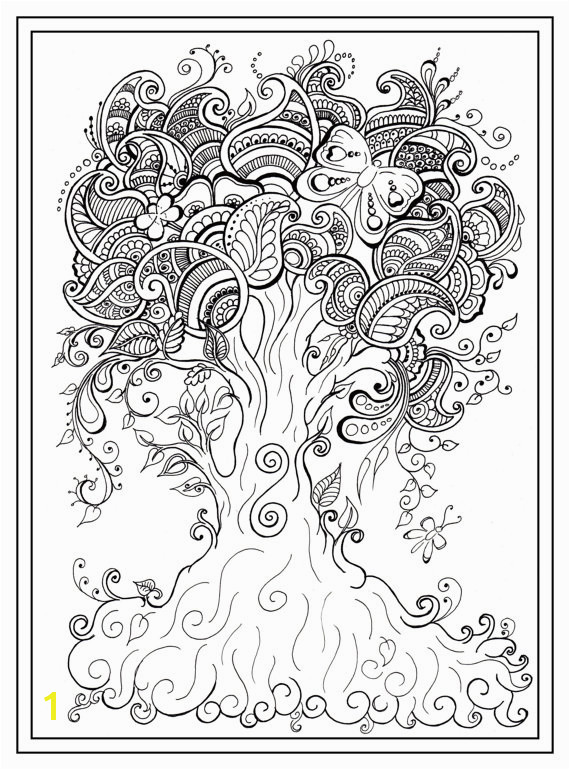 Adult colouring in PDF tree dragonfly henna zen mandalas garden anti stress mindfulness flowers