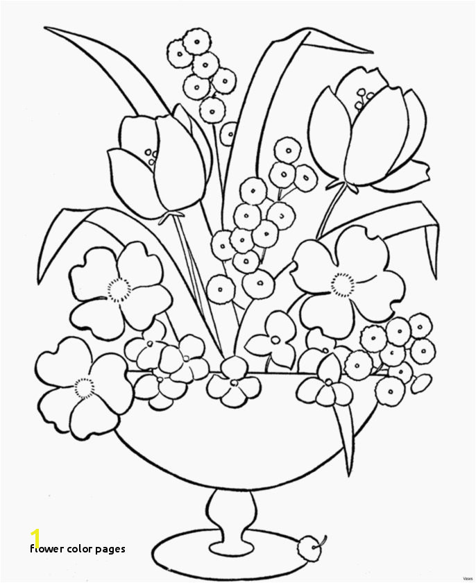 Flower Color Pages New Cool Vases Flower Vase Coloring Page Pages Flowers In A top I