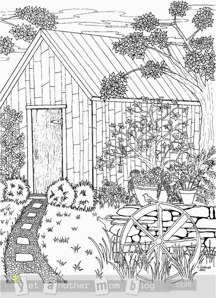 Coloring Page Garden Scene