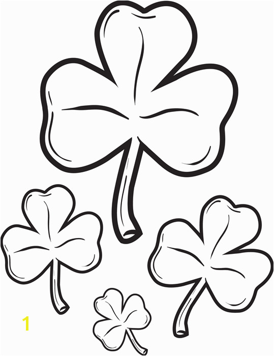 Great coloring page for St Patrick s Day of four shamrocks It s free and printable