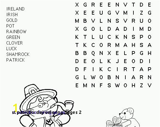 St Patricks Day Coloring Pages 2 St Patrick S Day Word Search Puzzle 2 Free Coloring