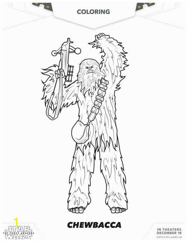 Star Wars the force Awakens Coloring Pages to Print Star Wars the force Awakens Chewbacca Coloring Page