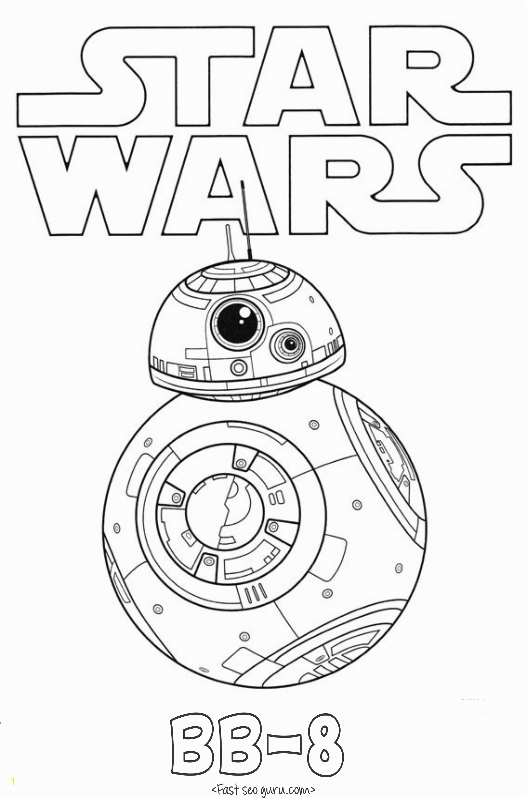 Star Wars the force Awakens Coloring Pages Printable Star Wars the force Awakens Bb 8