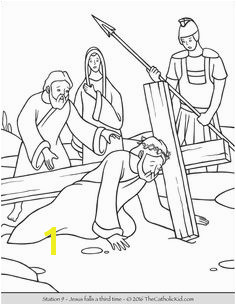 Stations of the Cross Coloring Pages 9 Jesus falls a third time