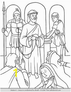 Stations of the Cross Coloring Pages 1 Jesus is condemned to