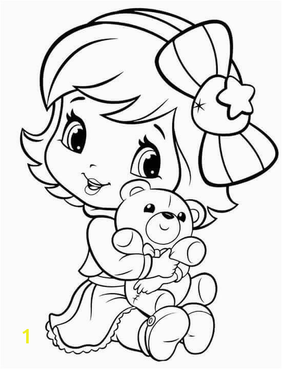 Cute girl coloring page Baby Strawberry Shortcake