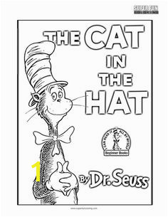 Book Cover Coloring Page The Cat in the Hat