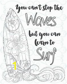 Adult Inspirational Coloring Page printable 03 Learn to Surf