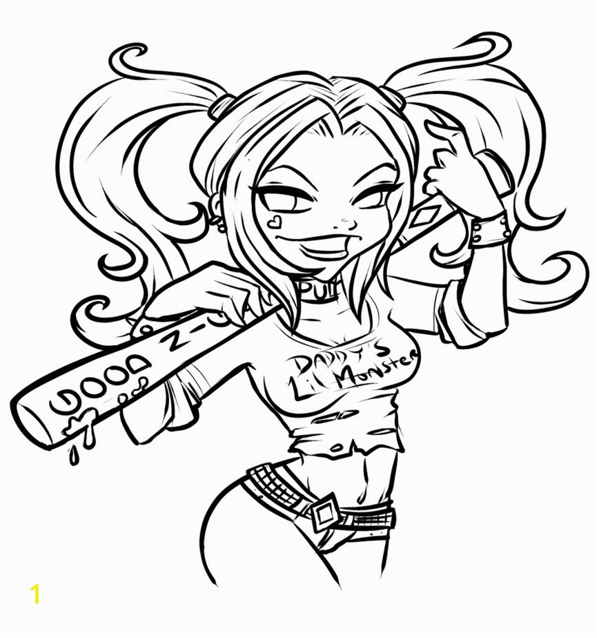 Harley Quinn Coloring Pages Harley Quinn Coloring Pages Cute Harley Quinn Suicide Squad Coloring Pages