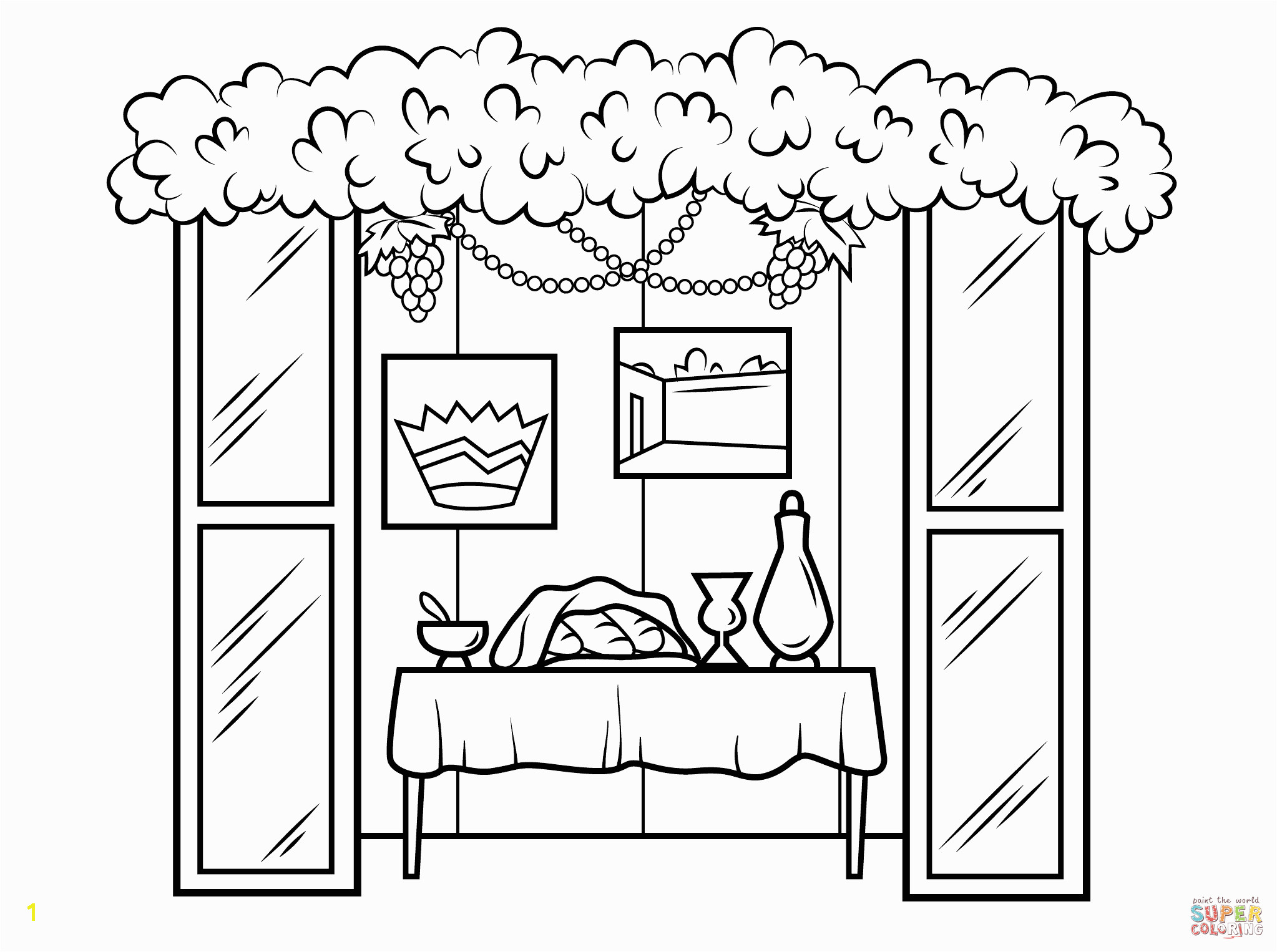 Heathermarxgallery Sukkah Coloring Pages Building A Sukkah Coloring Page Sukkot Pinterest