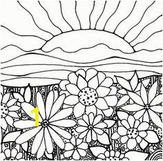 Download PrintableAdult Coloring Page digital hand drawn papers by me printables sun sunset flowers hills