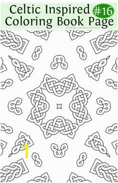 Printable Fancy Celtic Inspired Coloring Book Page Sweet Sixteen Celtic Art Irish Celtic