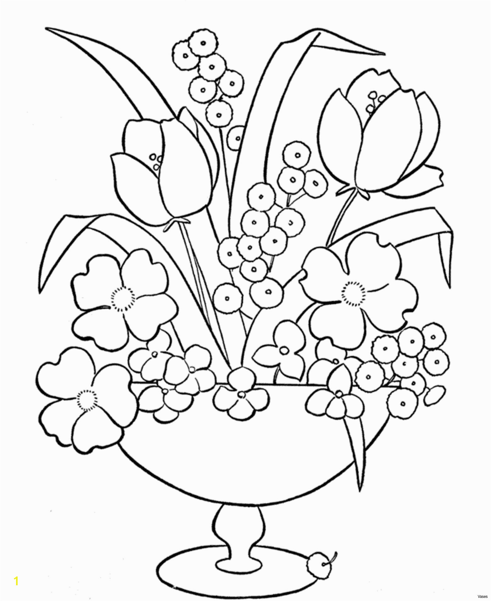 Swimming Coloring Pages New Cool Vases Flower Vase Coloring Page Pages Flowers In A top I