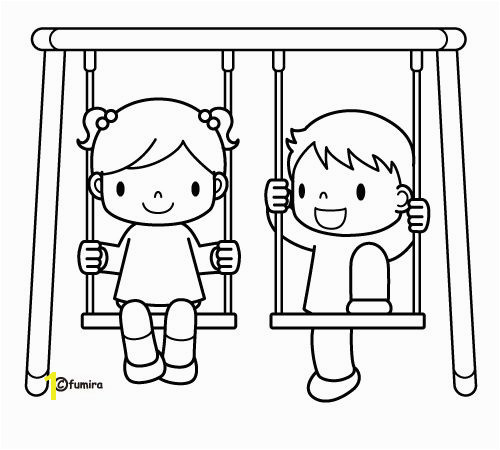 swing set coloring pages for kids