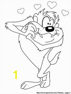 Looney Tunes Coloring Page taz devil in love
