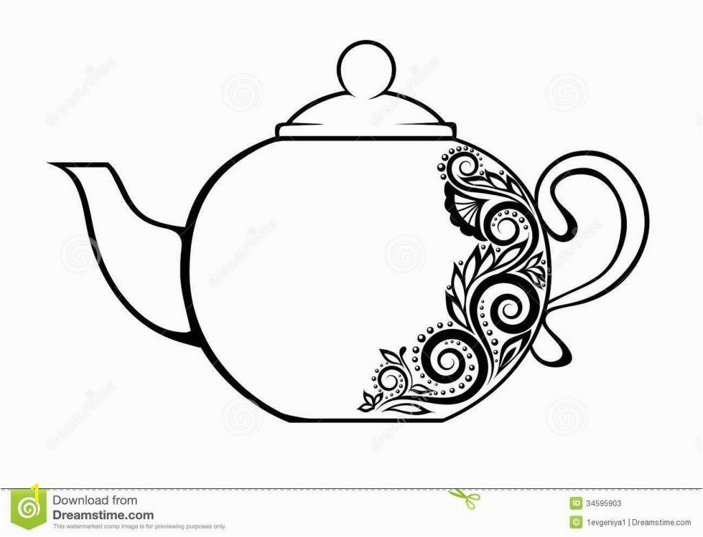 Teapot Coloring Page 3 And