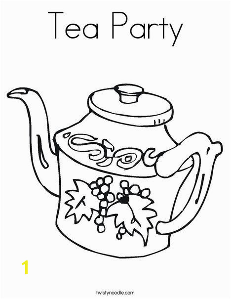 Tea Party Coloring Page Twisty Noodle