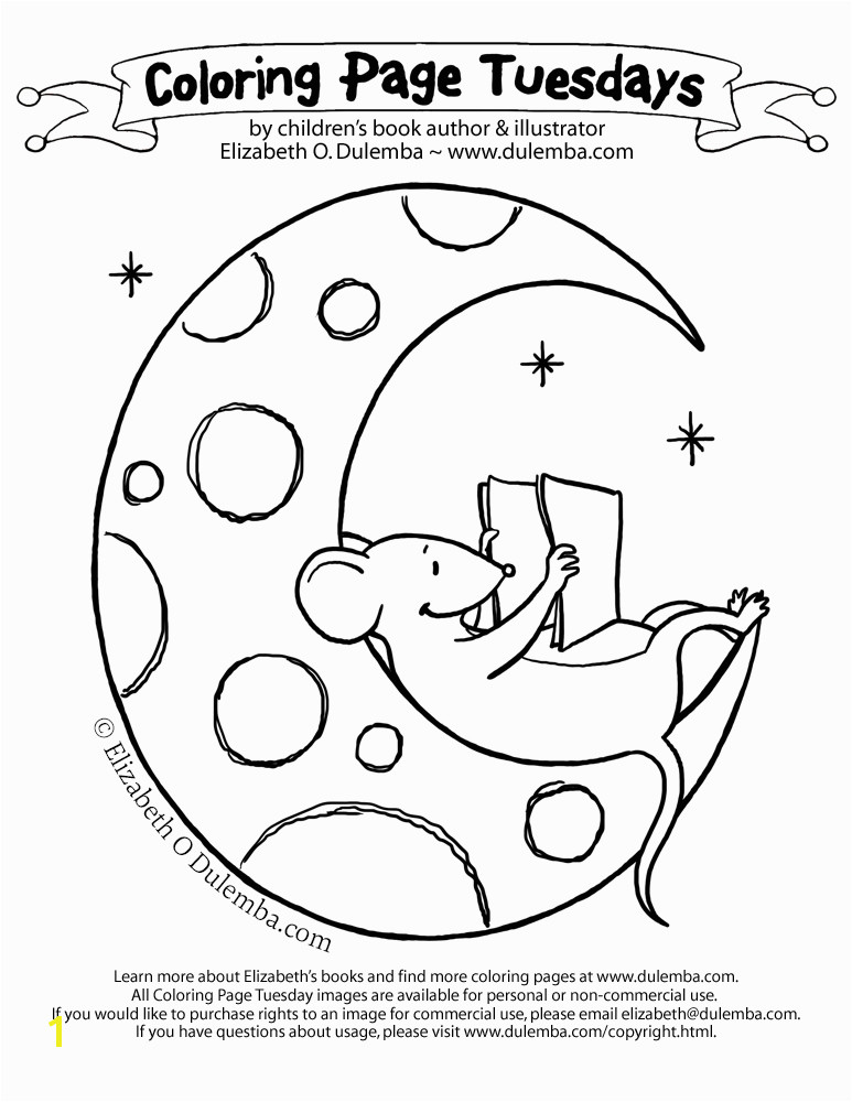 Coloring Page Tuesday Moon Mouse