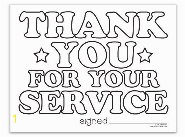 Thank You For Your Service coloring page