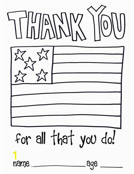 Thank You Coloring Pages for Troops Children Thank You Color Page sol Rs