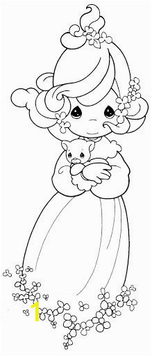 Girl with a kitten coloring pages precious moments Precious Moments Coloring Pages Coloring Book Pages