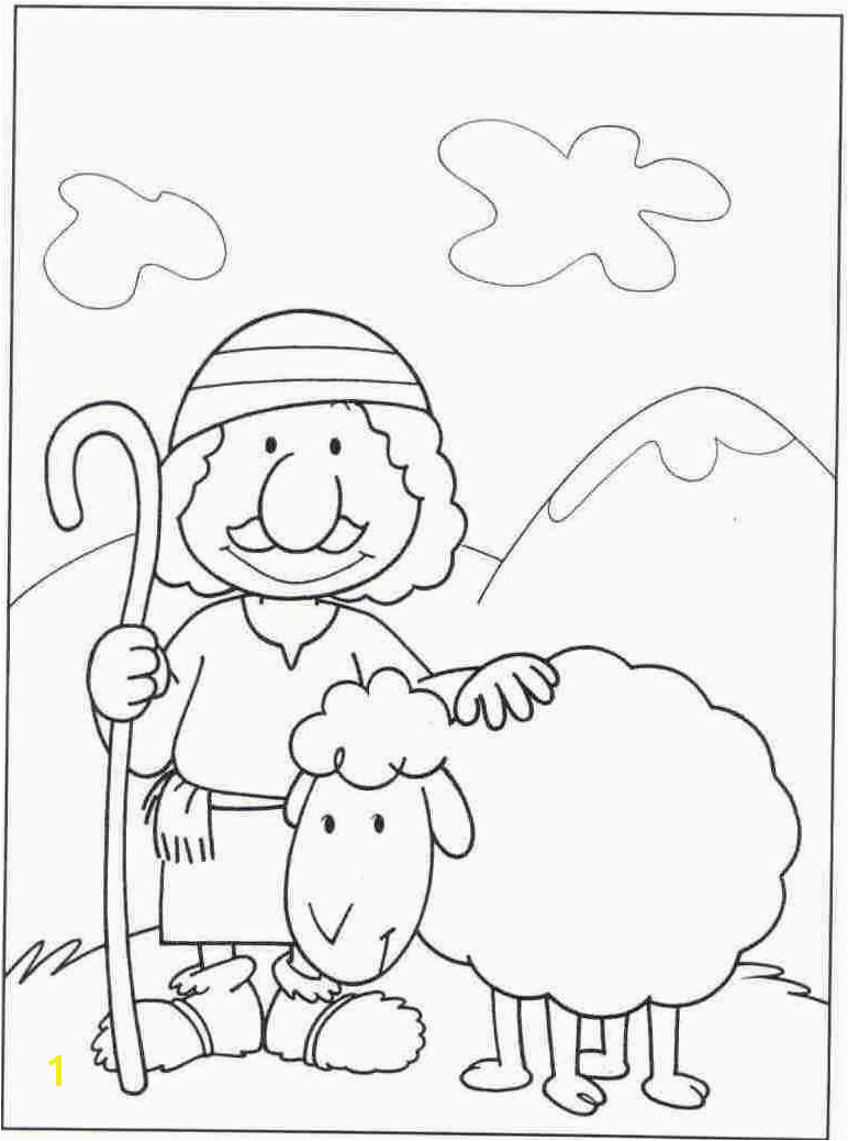 Happy Sheep And Shepherd Coloring Page Top Design Ideas For You
