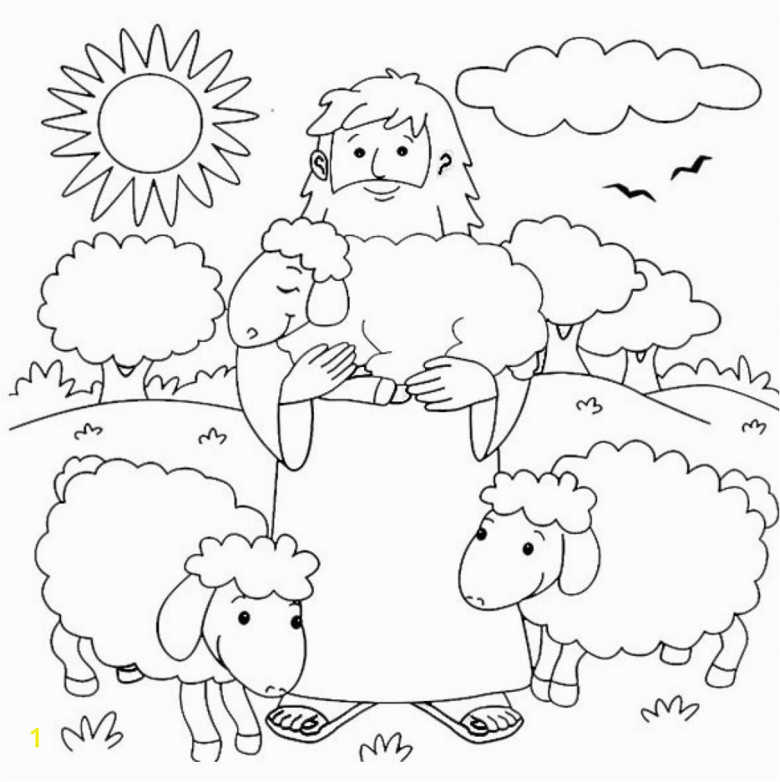Modest Sheep And Shepherd Coloring Page Best And Awesome Ideas