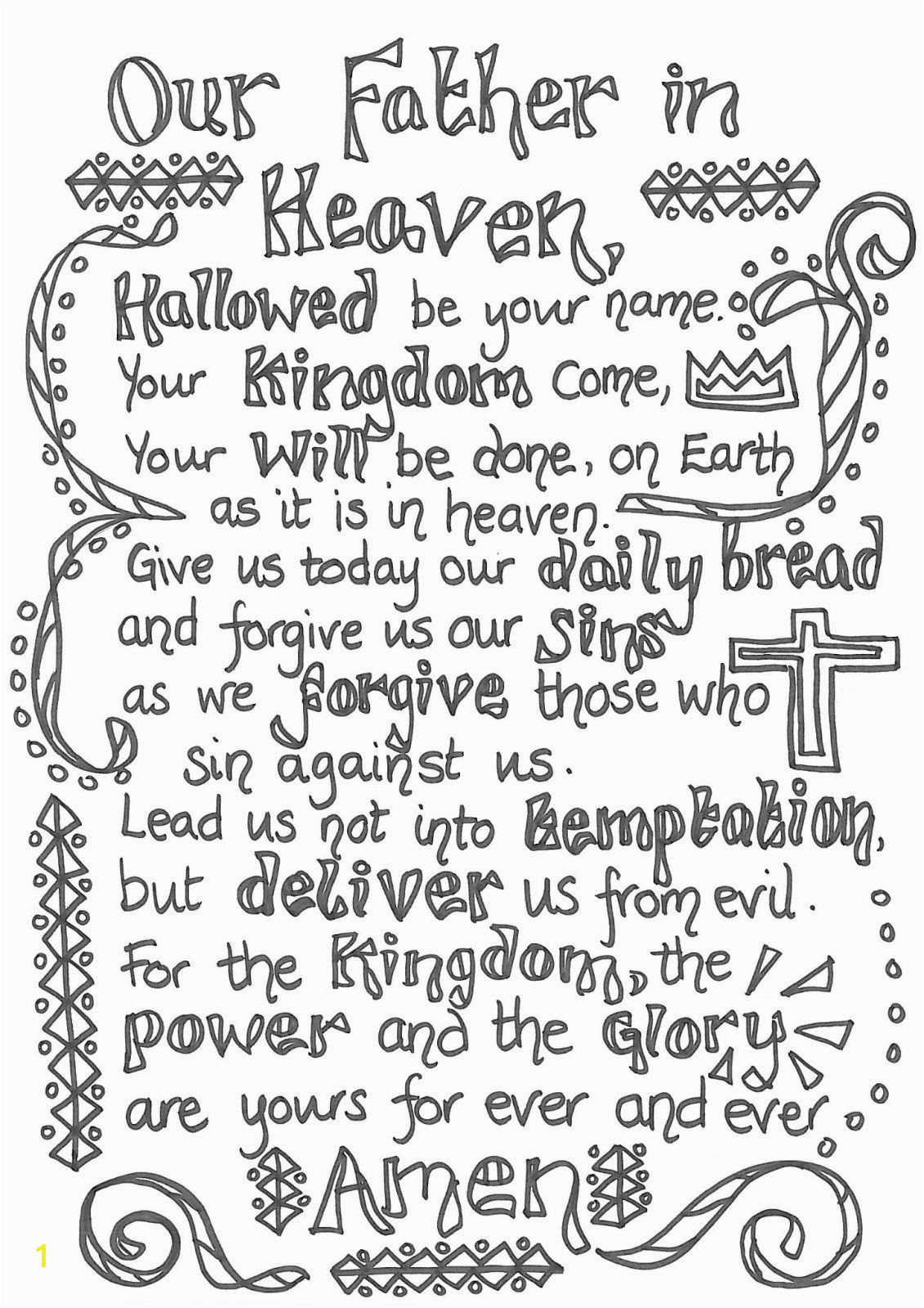The Lord S Prayer Coloring Pages Lord S Prayer Coloring Printables