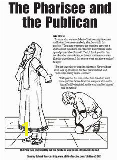 Lesson The Pharisee and the Publican Pharisee And Tax Collector Sunday School Activities