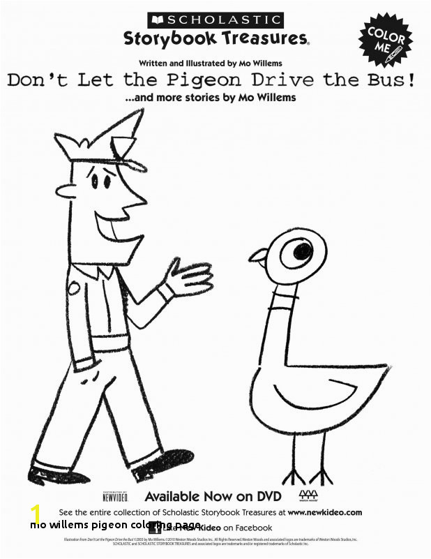 Mo Willems Pigeon Coloring Page Free Printable Dont Let the Pigeon Drive the Bus Printable Coloring