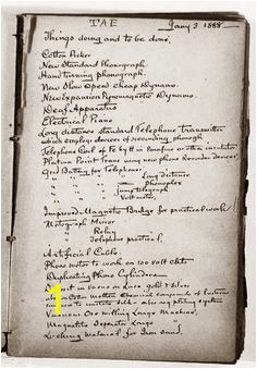 A page from inventor Thomas Edison s “Private Idea" notebook He used it to