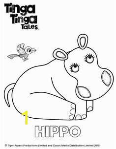 Tinga Tinga Tales Black and white picture of Hippo